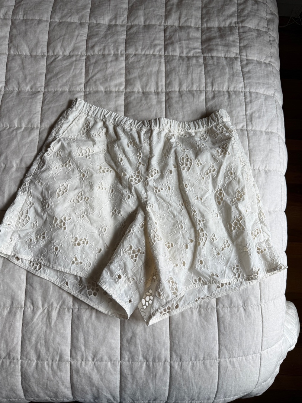 Everlane White Eyelet Lace Skort Shorts